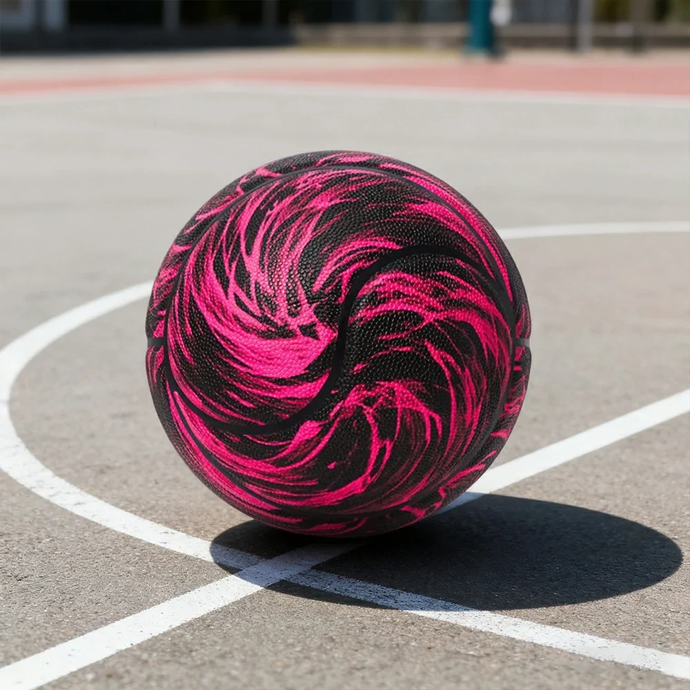 DUNK MASTER Basketball 7# – Soft Rebound, Durable PU Leather – Deep Channel Grip, Non-Slip, High Air Retention - Red - Image 2