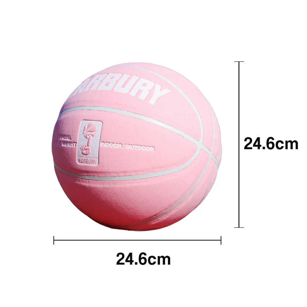 DUNK MASTER Basketball 7# – Soft Rebound, Durable Suede Leather – Wide Channel Grip, Moisture-Wicking, High-Quality Bladder - Pink - Image 5