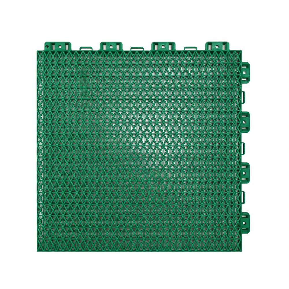 DUNK MASTER Interlocking Sports Floor Tiles - Double Layer Anti-Slip Basketball Court Flooring Modular Tiles 10/20/30 Square Meters - Grass Green