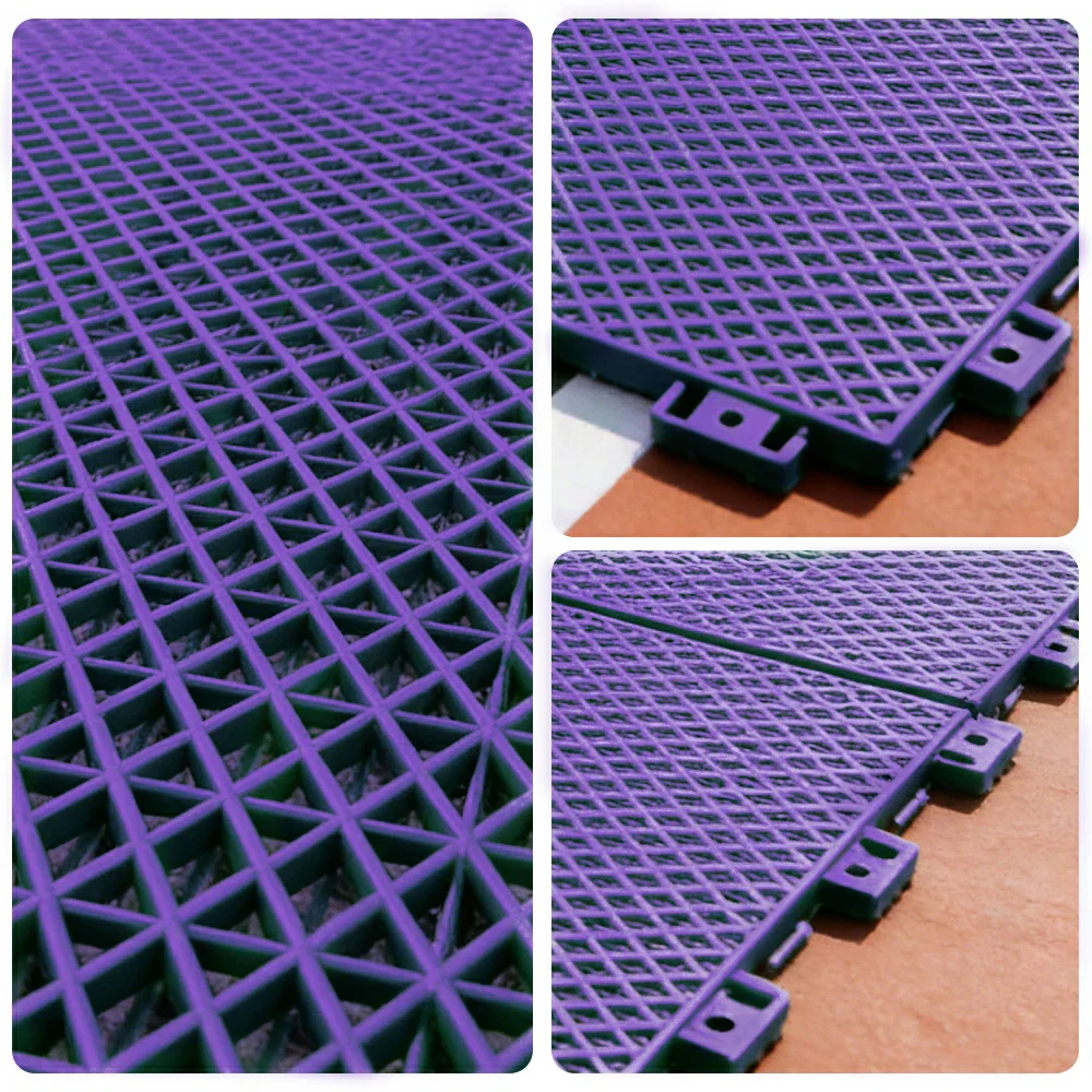 DUNK MASTER Interlocking Sports Floor Tiles - Double Layer Anti-Slip Basketball Court Flooring Modular Tiles 10/20/30 Square Meters - Purple - Image 3