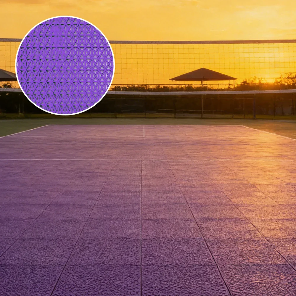DUNK MASTER Interlocking Sports Floor Tiles - Double Layer Anti-Slip Basketball Court Flooring Modular Tiles 10/20/30 Square Meters - Purple - Image 4