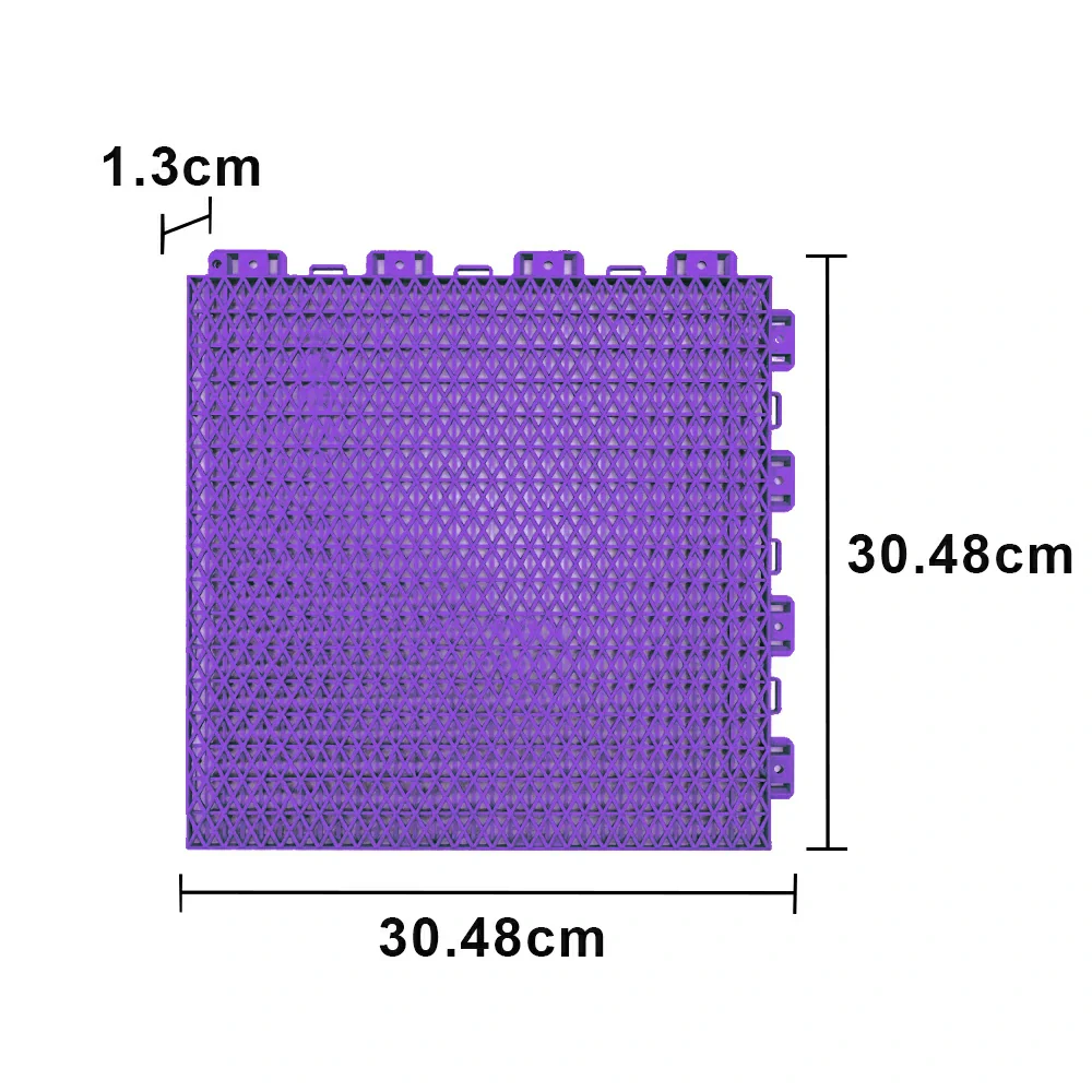 DUNK MASTER Interlocking Sports Floor Tiles - Double Layer Anti-Slip Basketball Court Flooring Modular Tiles 10/20/30 Square Meters - Purple - Image 5
