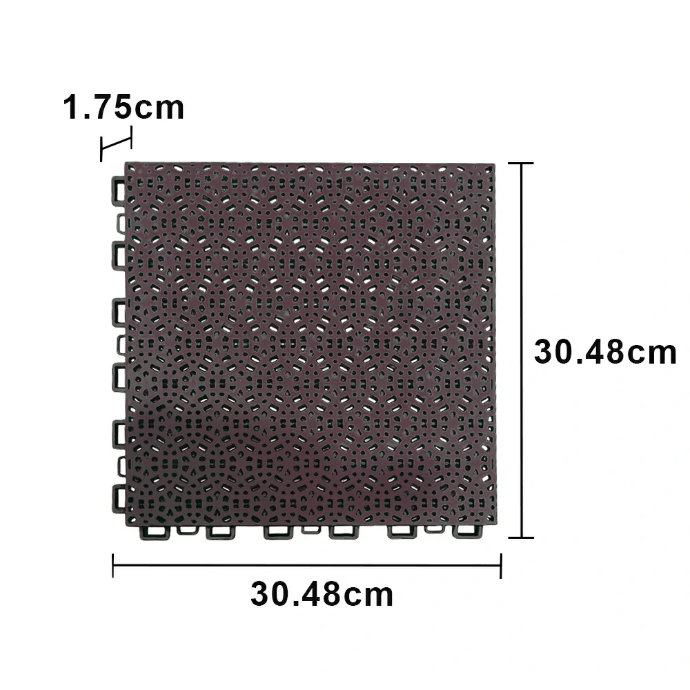 DUNK MASTER Interlocking Sports Floor Tiles - Anti-Slip Shock Absorbing Modular Court Flooring for Basketball Courts 10/20/30 Square Meters - Coffee - Image 5