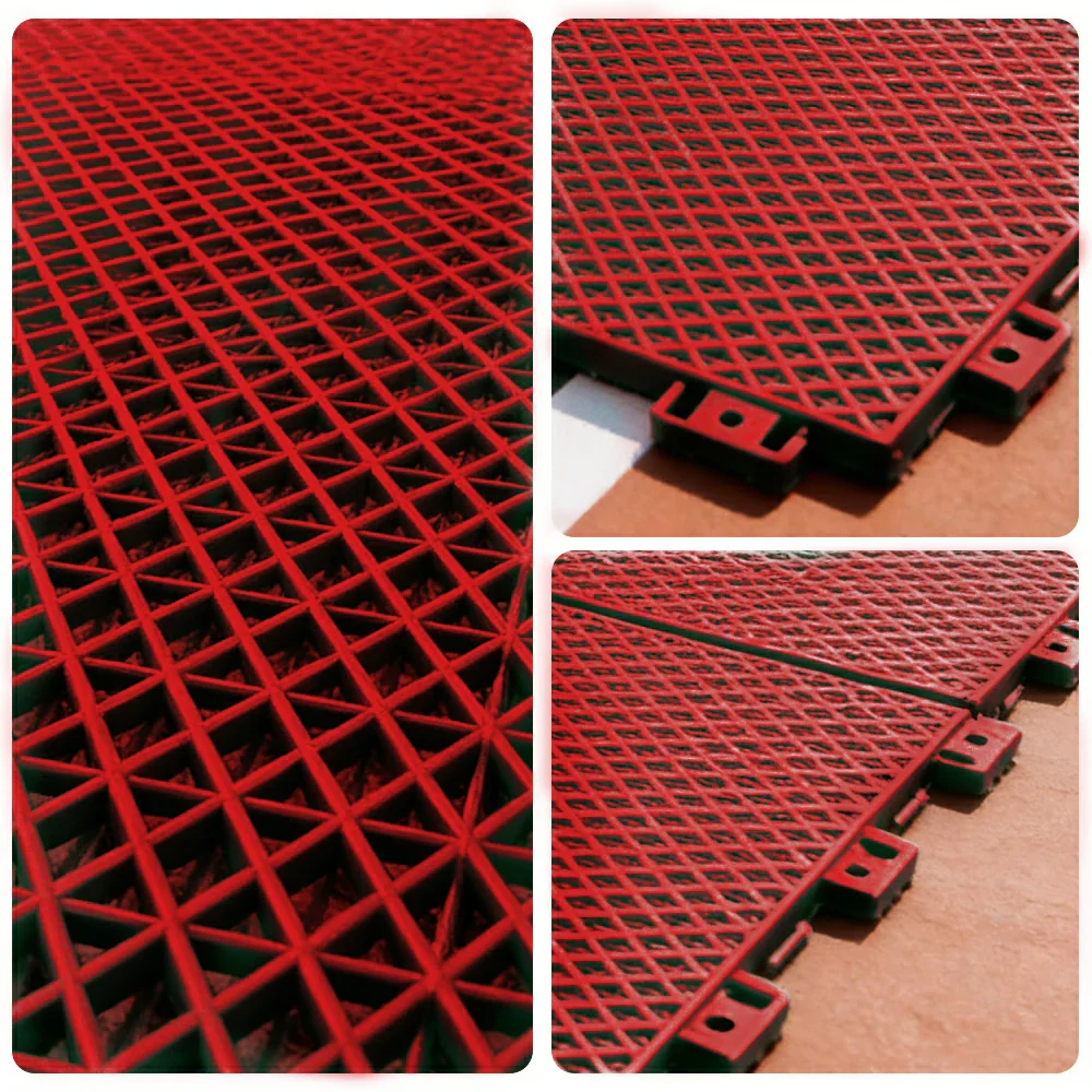 DUNK MASTER Interlocking Sports Floor Tiles - Double Layer Anti-Slip Basketball Court Flooring Modular Tiles 10/20/30 Square Meters - Red - Image 3