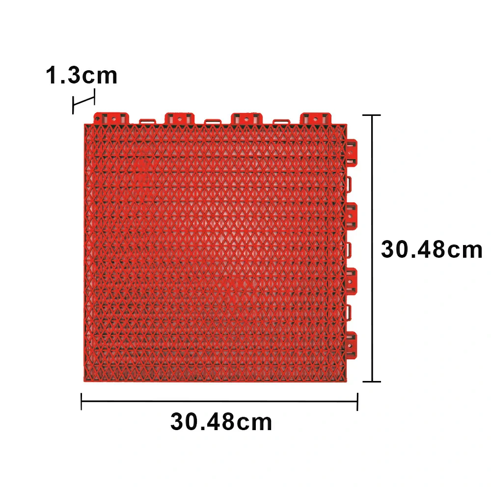 DUNK MASTER Interlocking Sports Floor Tiles - Double Layer Anti-Slip Basketball Court Flooring Modular Tiles 10/20/30 Square Meters - Red - Image 5