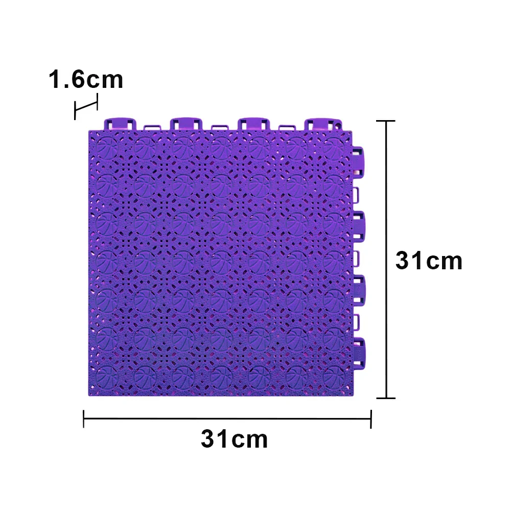 DUNK MASTER Interlocking Sports Floor Tiles - Anti-Slip Shock Absorbing Modular Court Flooring 10/20/30  Square Meters Basketball Court Outdoor Use - Purple - Image 5