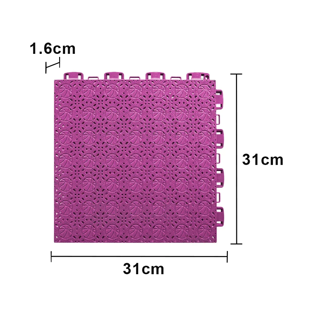 DUNK MASTER Interlocking Sports Floor Tiles - Anti-Slip Shock Absorbing Modular Court Flooring 10/20/30 Square Meters Basketball Court Outdoor Use - Pink - Image 5