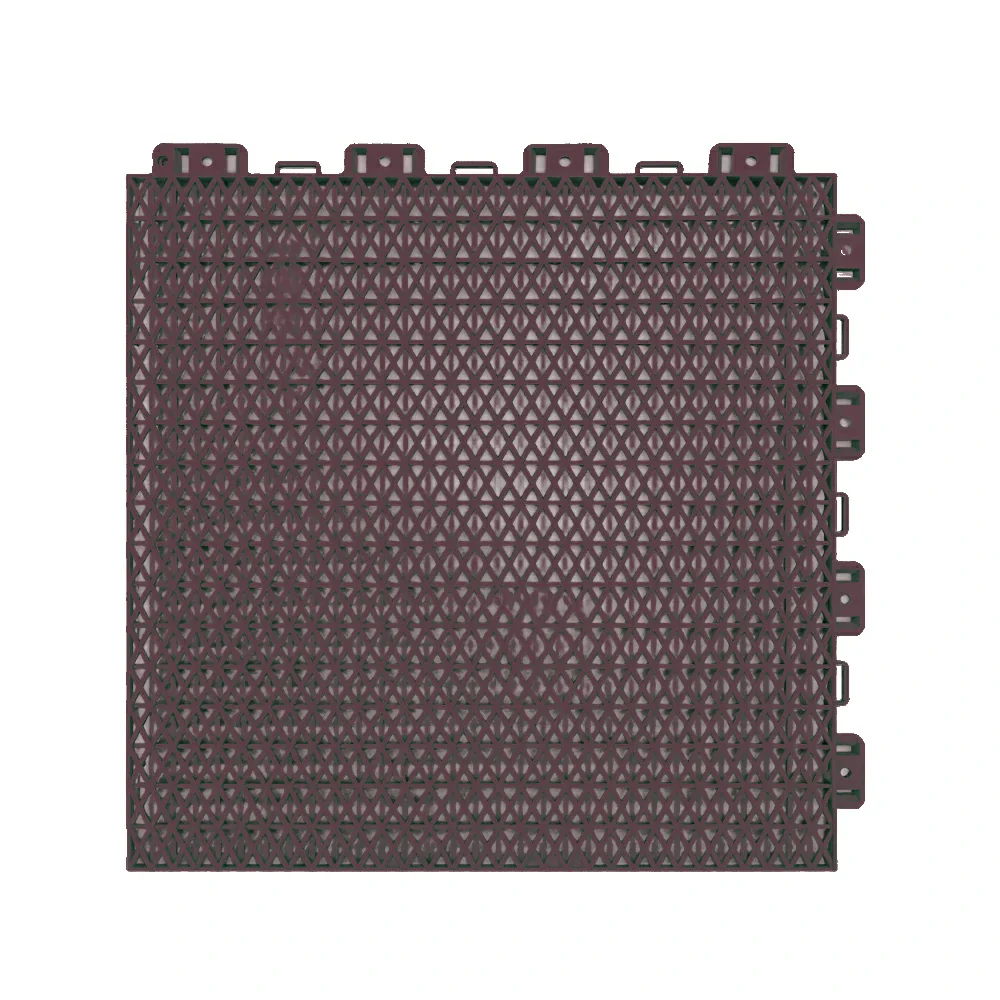 DUNK MASTER Interlocking Sports Floor Tiles - Double Layer Anti-Slip Basketball Court Flooring Modular Tiles 10/20/30 Square Meters - Coffee