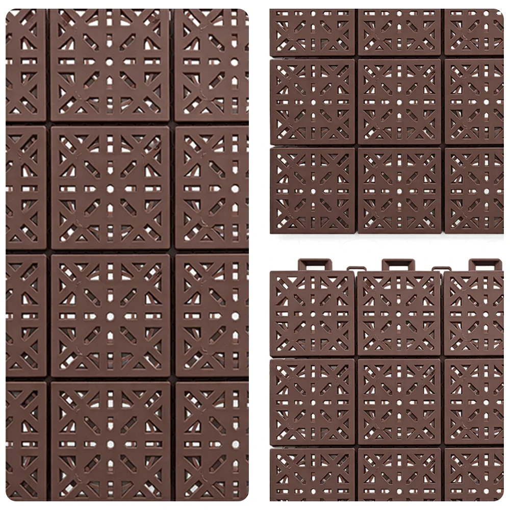 DUNK MASTER Interlocking Sports Floor Tiles - Anti-Slip Shock Absorbing Modular Court Flooring 10/20/30 Square Meters Basketball Court Outdoor Use - Coffee - Image 3