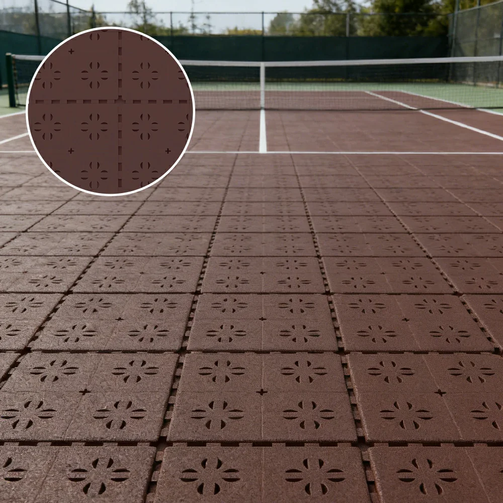 DUNK MASTER Outdoor Interlocking Sports Floor Tiles Anti-Slip Shock Absorbing Basketball Court Flooring 10/20/30 Square Meters - Coffee - Image 4