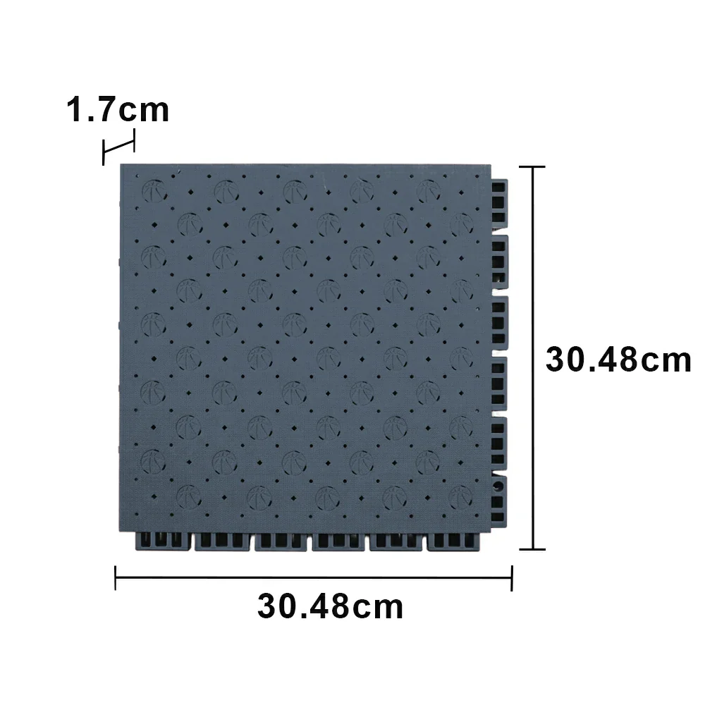 DUNK MASTER Outdoor Sports Flooring Tiles Interlocking Anti-Slip Court Floor 30.48cm Modular Tiles 10/20/30sqm Basketball Court Playground - Dark Grey - Image 5