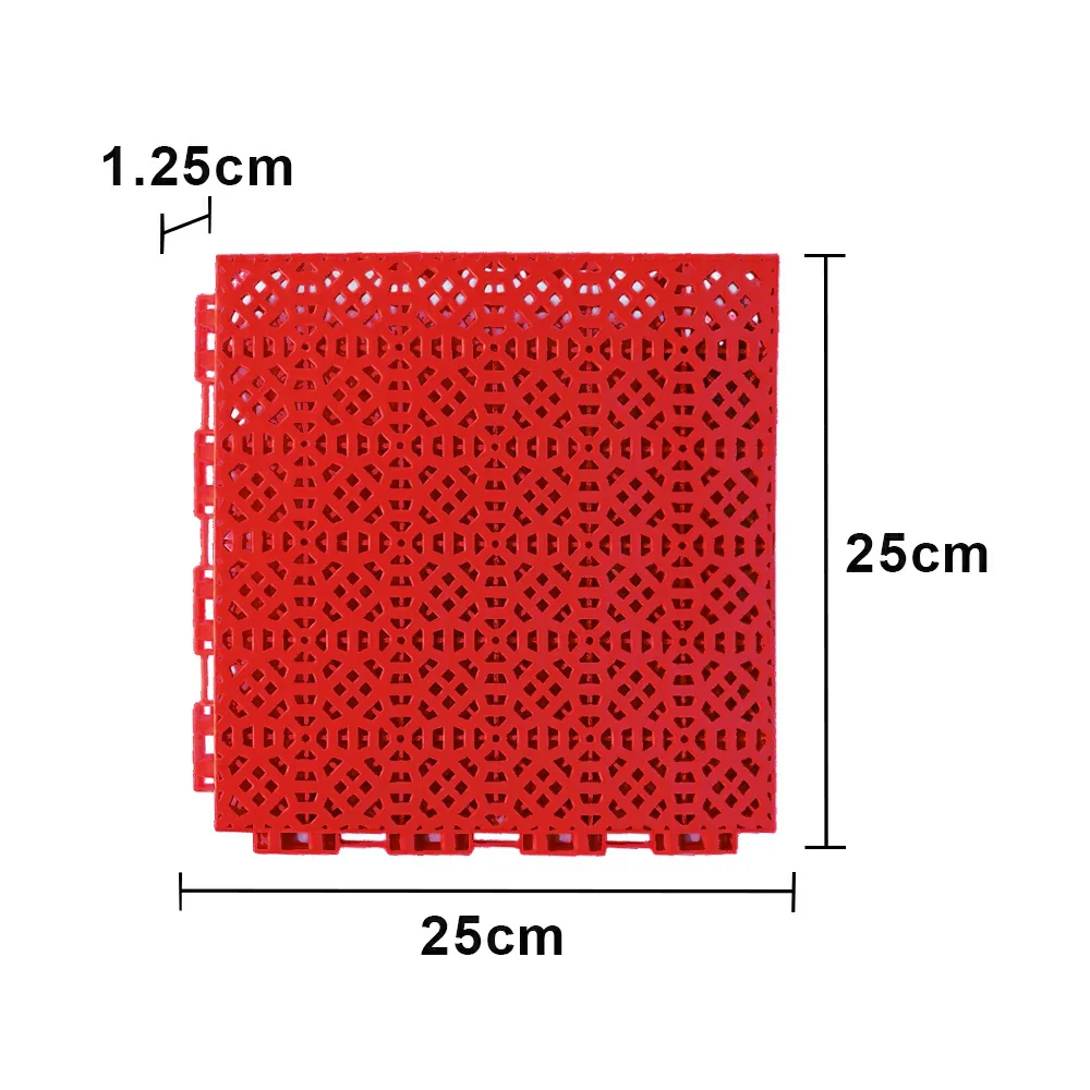 DUNK MASTER Interlocking Sports Floor Tiles - Anti-Slip Grid Pattern Court Flooring 25cm Modular Tiles for Basketball Courts 10/20/30 Square Meters - Red - Image 5