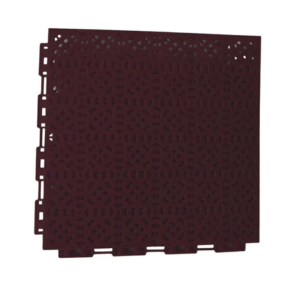 DUNK MASTER Interlocking Sports Floor Tiles - Anti-Slip Grid Pattern Court Flooring 25cm Modular Tiles for Basketball Courts 10/20/30 Square Meters - Coffee