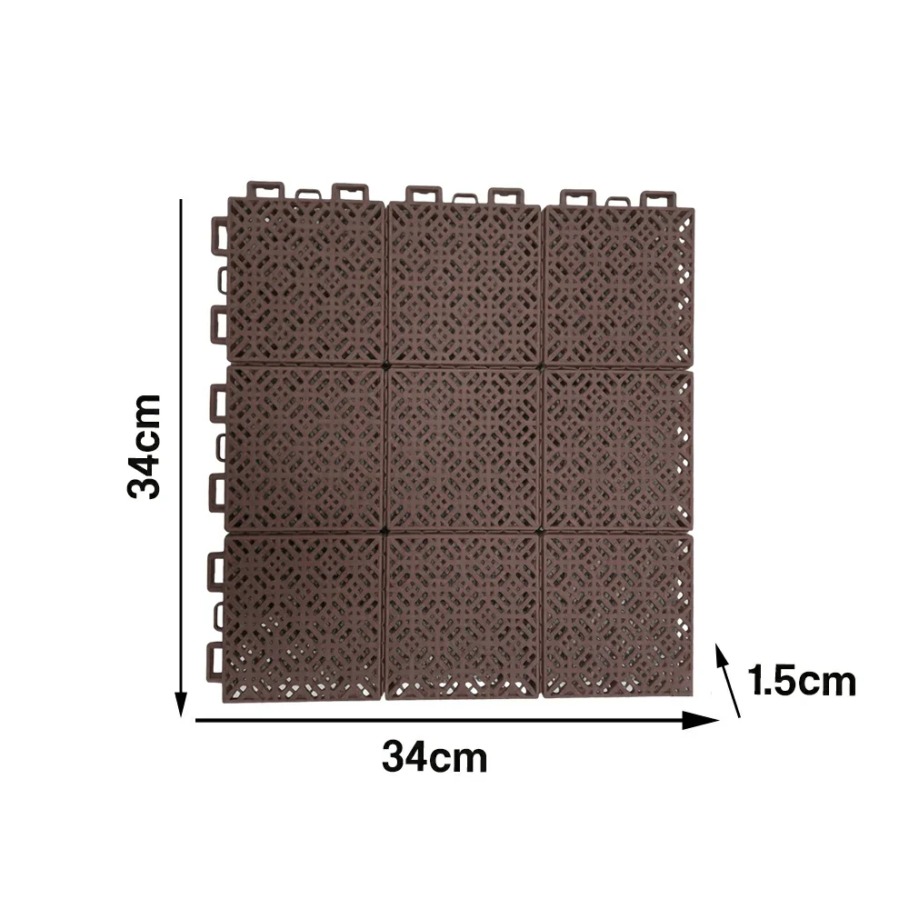 DUNK MASTER Interlocking Sports Floor Tiles - Soft Connection Anti-Slip Court Flooring 34cm Modular Tiles for Basketball Courts 10/20/30 Square Meters - Coffee - Image 5