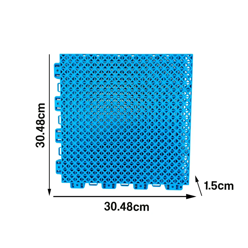 DUNK MASTER Interlocking Sports Floor Tiles - Bamboo Pattern Anti-Slip Court Flooring Modular Tiles for Basketball Courts 10/20/30 Square Meters - Blue - Image 5