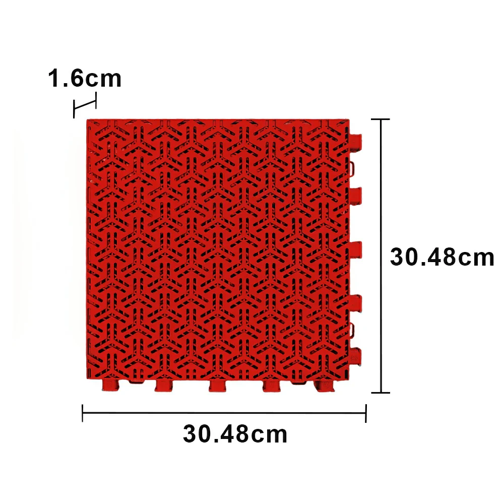 DUNK MASTER Interlocking Sports Floor Tiles - Flight Key Plus Anti-Slip Court Flooring Modular Tiles for Basketball Courts 10/20/30 Square Meters - Red - Image 5
