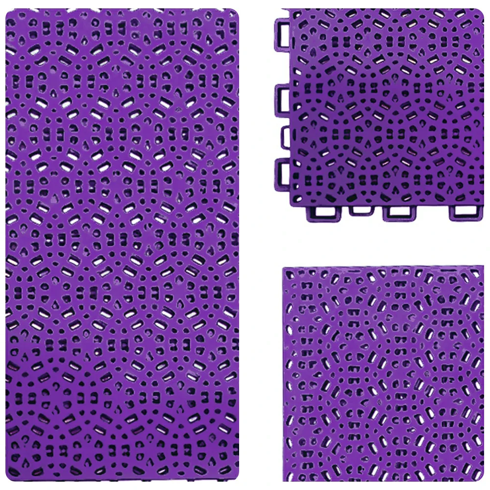 DUNK MASTER Interlocking Sports Floor Tiles - Anti-Slip Shock Absorbing Modular Court Flooring for Basketball Courts 10/20/30 Square Meters - Purple - Image 3