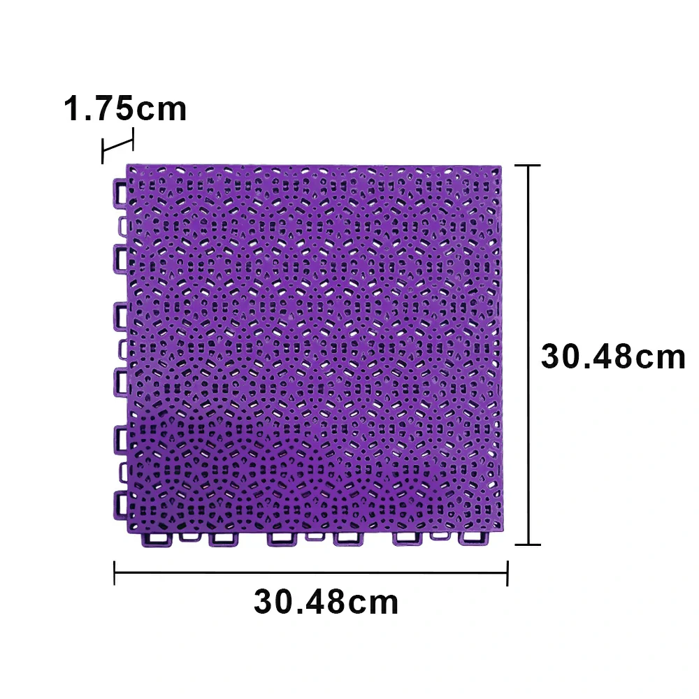 DUNK MASTER Interlocking Sports Floor Tiles - Anti-Slip Shock Absorbing Modular Court Flooring for Basketball Courts 10/20/30 Square Meters - Purple - Image 5