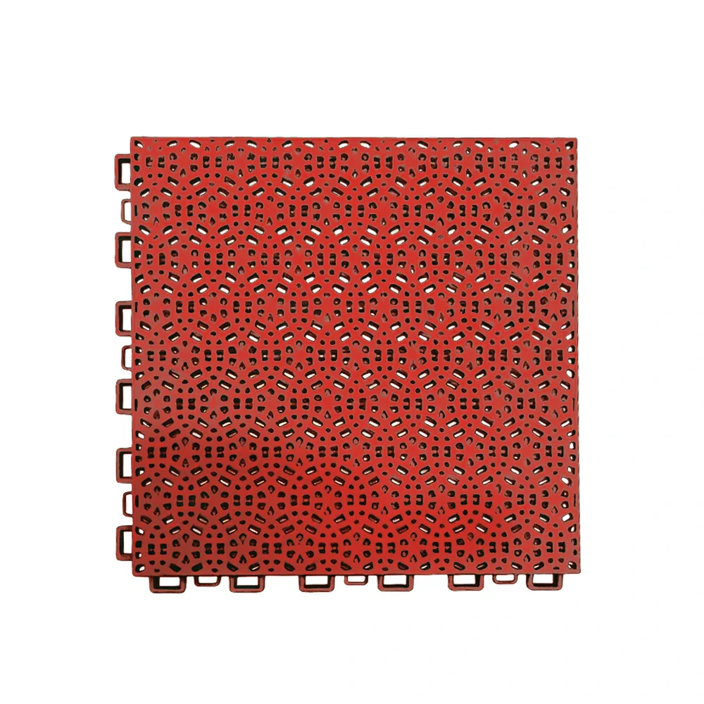 DUNK MASTER Interlocking Sports Floor Tiles - Anti-Slip Shock Absorbing Modular Court Flooring for Basketball Courts 10/20/30 Square Meters - Red