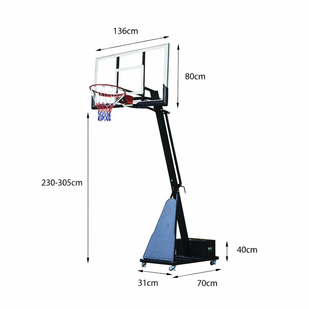 DUNK MASTER M028 Basketball System Portable Basketball Stand Ring Hoop Ironman - Black - Image 5