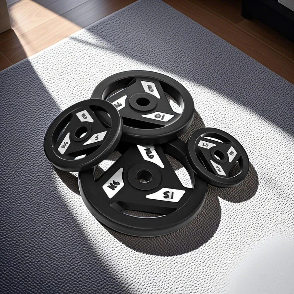 MERIDIAN D5 2.5/5/10/15KG Colorful & Black Rubber-Coated All-Iron Barbell Plates with Three-Hole Large Grip for Strength Training Home Gym - Image 3