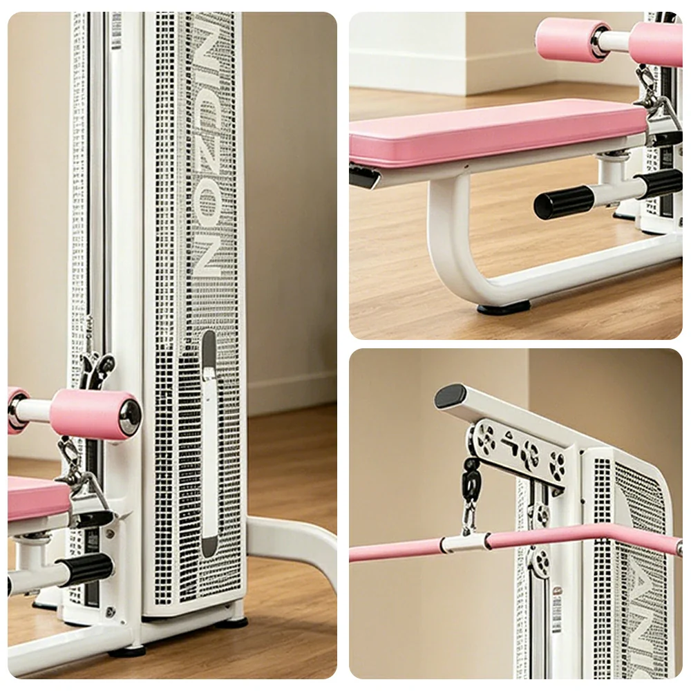 FITPRO Lat Pulldown and Rowing Machine Dual Function Cable Trainer Home Gym Strength Training - White - Image 3