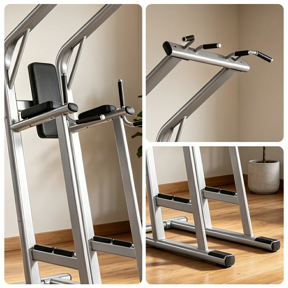 FITPRO Multi-Function Pull-Up Training Station Heavy Duty Steel Power Tower with Dip Bars Core Workout for Home Gym Garage Fitness - Silver&Black - Image 3