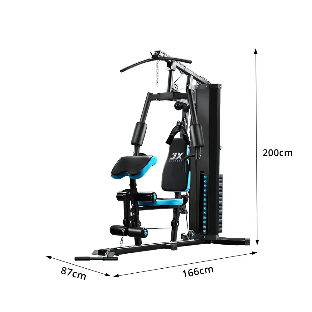 FITPRO Home Gym Multi-Functional Trainer 63KG Adjustable Weight Stack Full Body Workout Bedroom & Home Gym - Blue - Image 8
