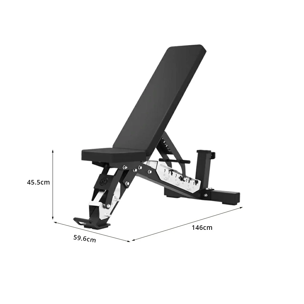 FITPRO Adjustable Dumbbell Workout Bench Foldable Heavy-Duty Steel 5MM Home Gym Bedroom Balcony - Black - Image 8