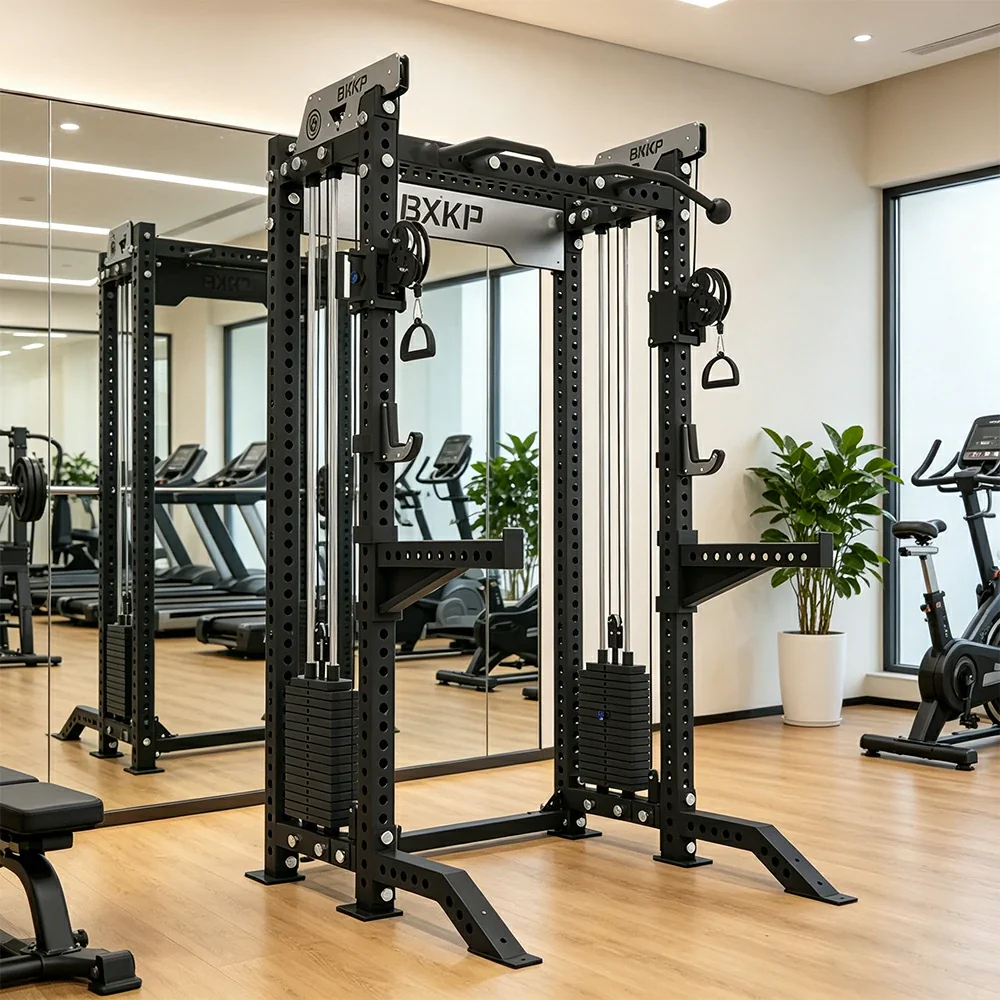 FITPRO Dual Cable Functional Power Rack 3MM Commercial Frame Aluminium Pulley Full Body Home Gym Garage - Black - Image 2