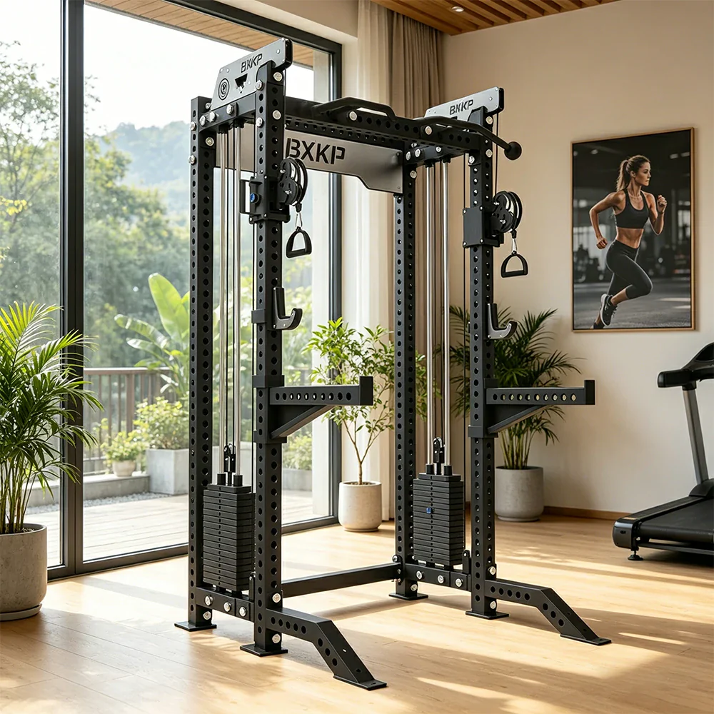 FITPRO Dual Cable Functional Power Rack 3MM Commercial Frame Aluminium Pulley Full Body Home Gym Garage - Black - Image 4