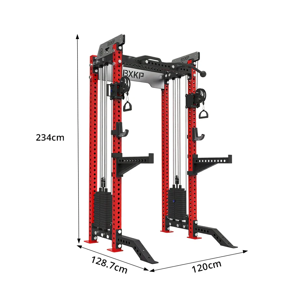FITPRO Dual Cable Functional Power Rack 3MM Commercial Frame Aluminium Pulley Full Body Home Gym Garage - Red - Image 7