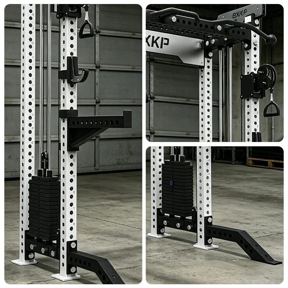 FITPRO Dual Cable Functional Power Rack 3MM Commercial Frame Aluminium Pulley Full Body Home Gym Garage - White - Image 3