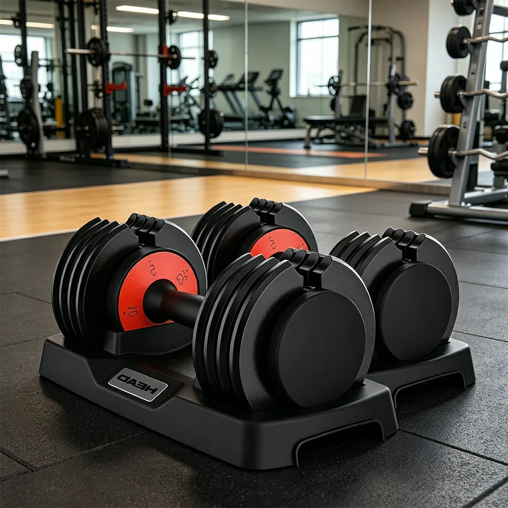 FITPRO Smart Adjustable Dumbbell Set Pair 50LB Quick Change Voice Guided Compact Home Gym Strength Training - Image 2