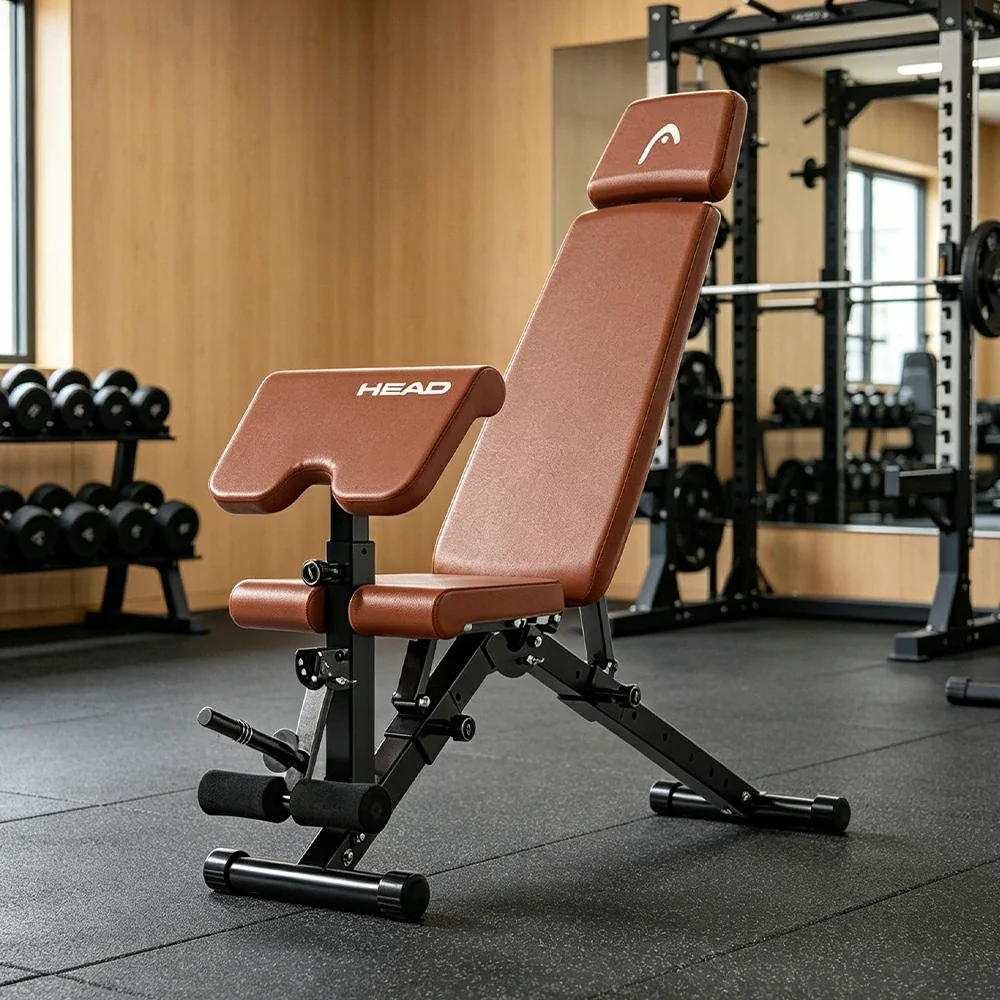 FITPRO Adjustable Weight Bench Foldable 400kg Capacity Multi Function Full Body Home Gym Training - Brown - Image 4