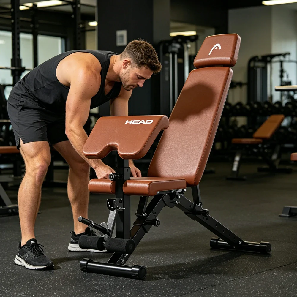 FITPRO Adjustable Weight Bench Foldable 400kg Capacity Multi Function Full Body Home Gym Training - Brown - Image 5