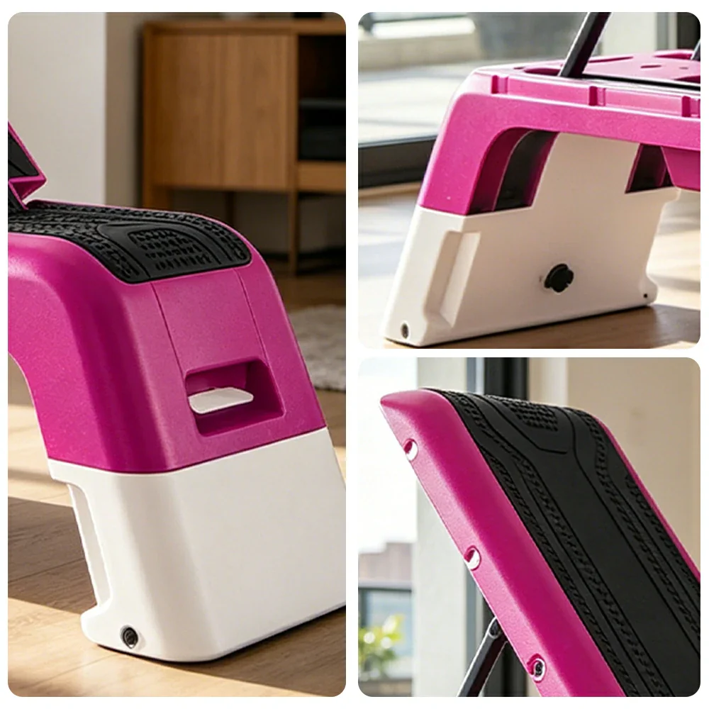 FITPRO Multi-Functional Step Bench with Adjustable Angles, Foldable Storage for Home Fitness Training - Pink - Image 3