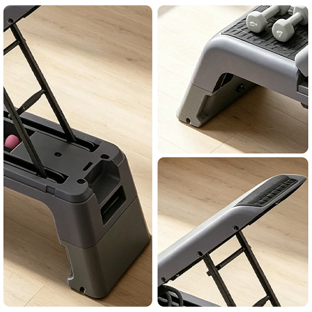 FITPRO Multi-Functional Step Bench with Adjustable Angles, Foldable Storage for Home Fitness Training - Grey - Image 3
