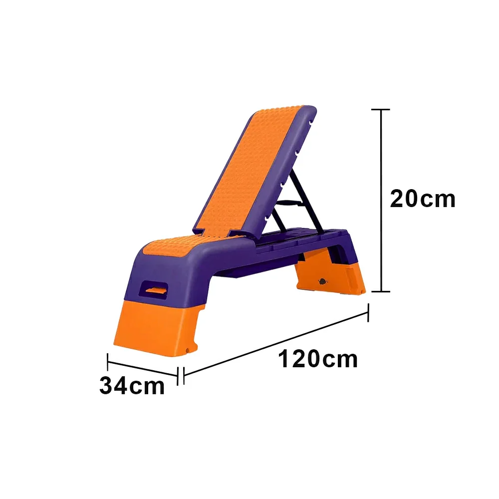FITPRO Multi-Functional Step Bench with Adjustable Angles, Foldable Storage for Home Fitness Training - Orange&Purple - Image 6