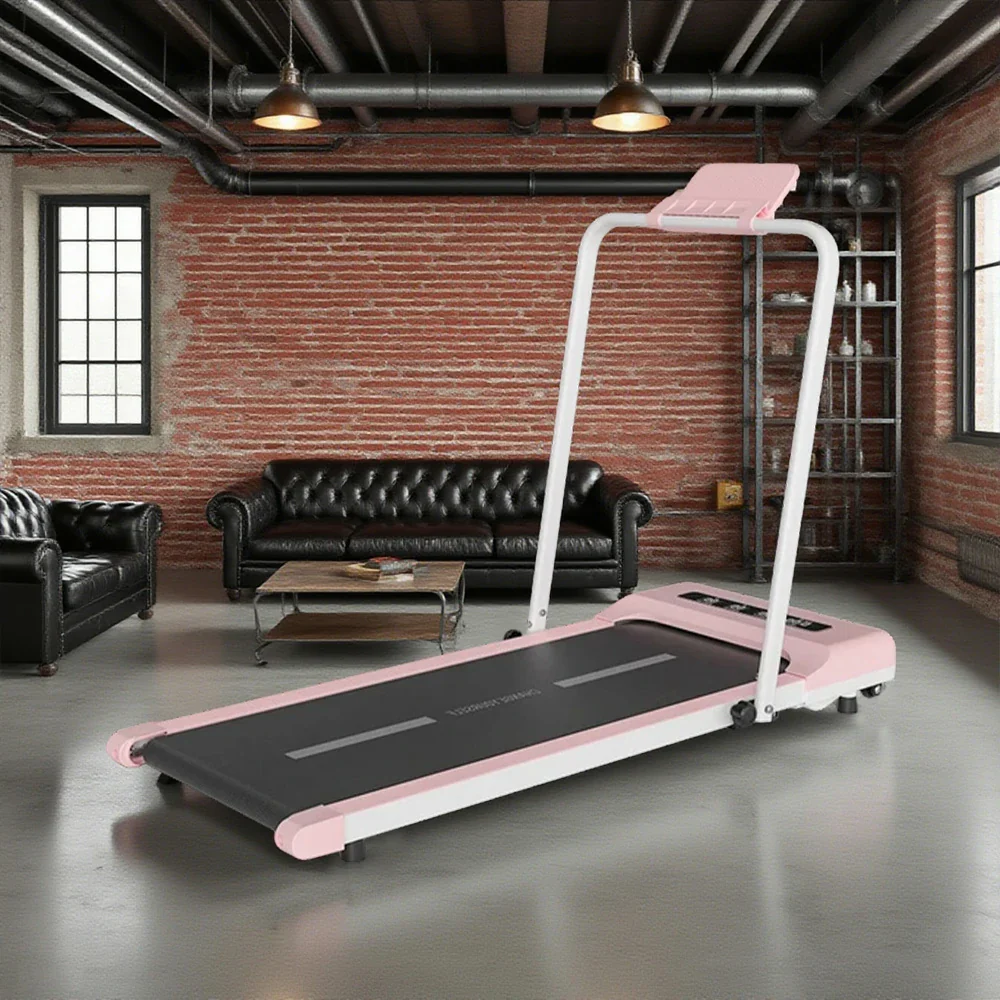 FITPRO Folding Treadmill - Quiet 51cm Deck Running Machine, Slim & Easy Storage - Pink - Image 4
