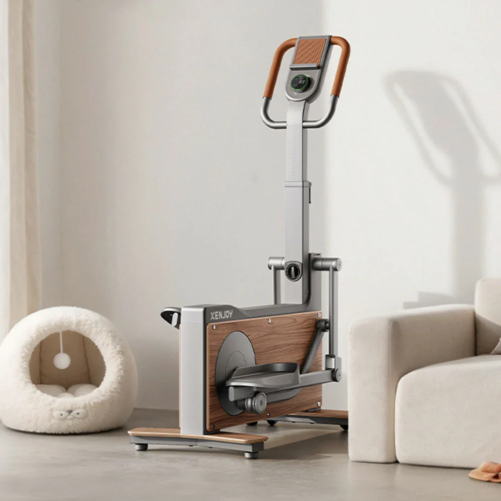 FITPRO Luxury Elliptical Trainer - Black Walnut Frame, Self-Powered System, 32 Resistance Levels, Foldable Compact Design - Image 4