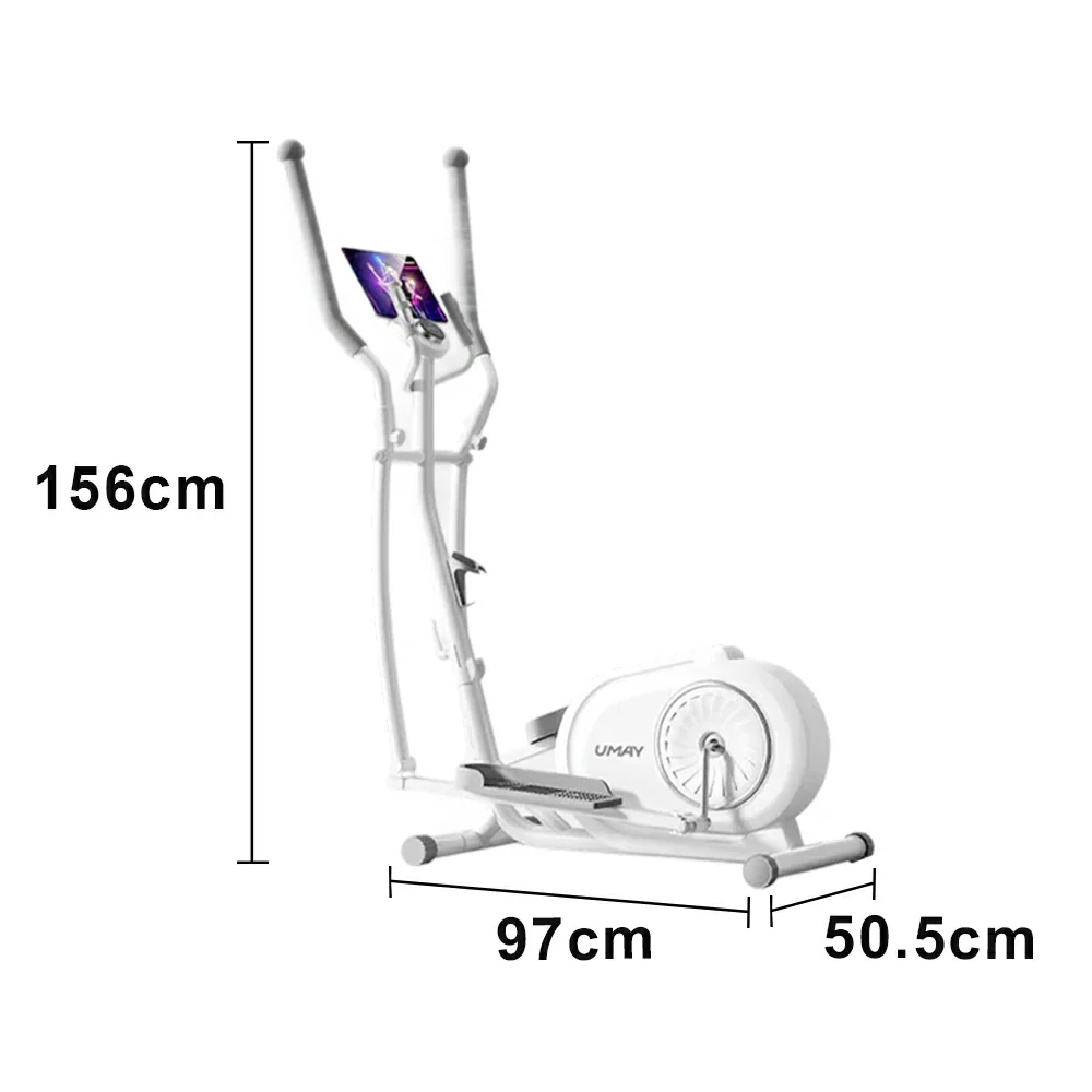 FITPRO Self-Powered Folding Elliptical Trainer Smooth Quiet Drive, Compact Home Fitness Machine - White - Image 5