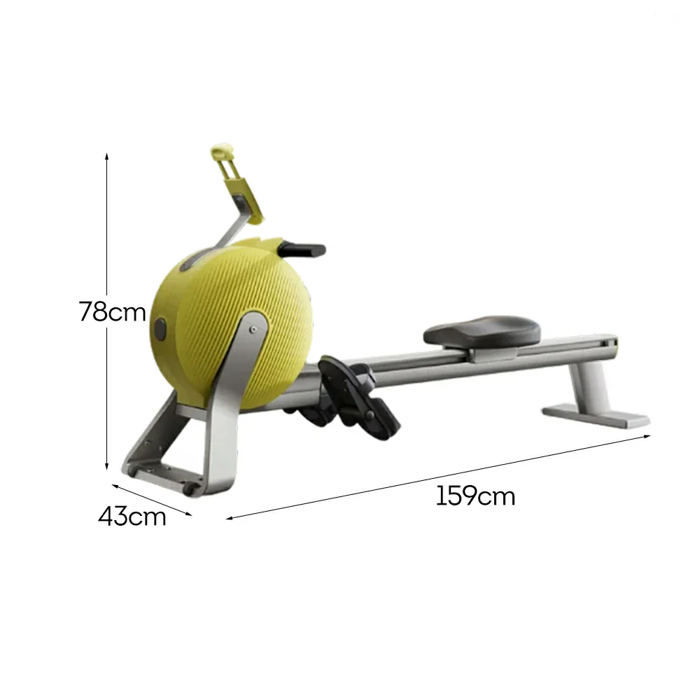 FITPRO Full Aluminium Alloy Rail Rowing Machine - 32-Level Smart Magnetic Resistance, Self-Powered, Compact Foldable Design – Yellow - Image 5