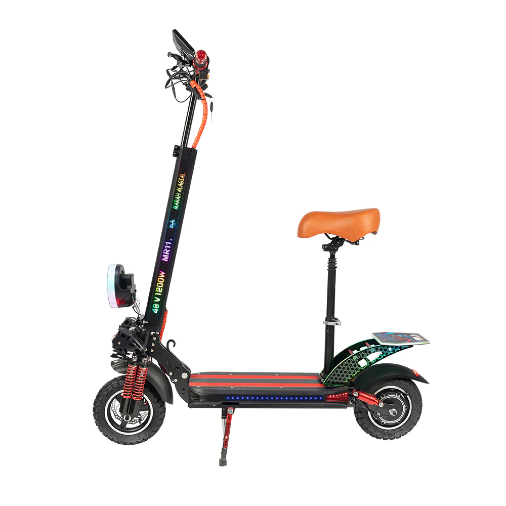 GLIDER YE 8 1200W Lithium Battery Portable Electric Scooter - Red - Image 4