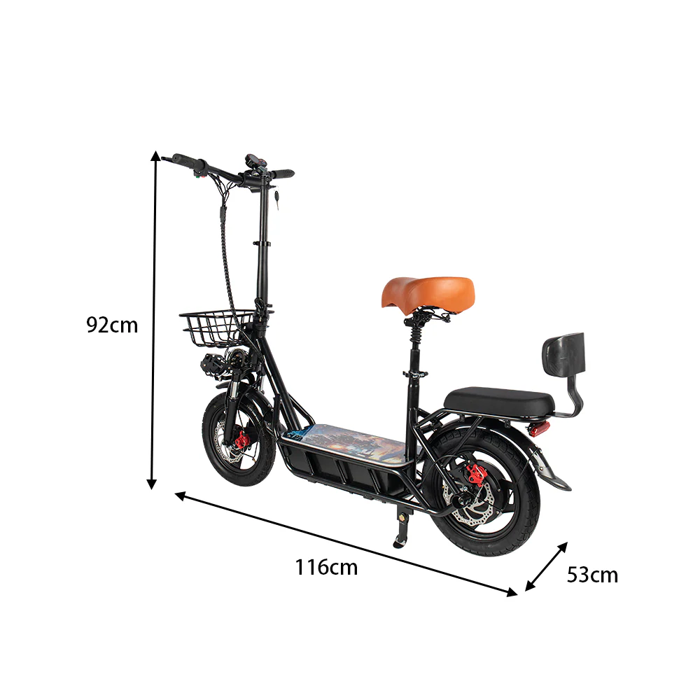 GLIDER YEH 2 1200W Lithium Battery Portable Electric Scooter - Black - Image 5