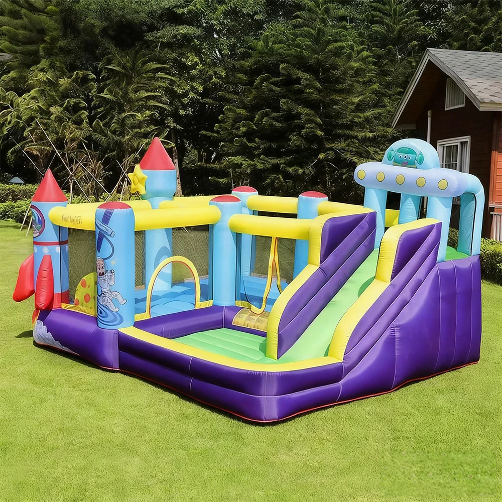 GAMEON Space Rocket Theme Bounce House PVC Inflatable Castle with Blower for Kids Outdoor Fun Playland - Image 4