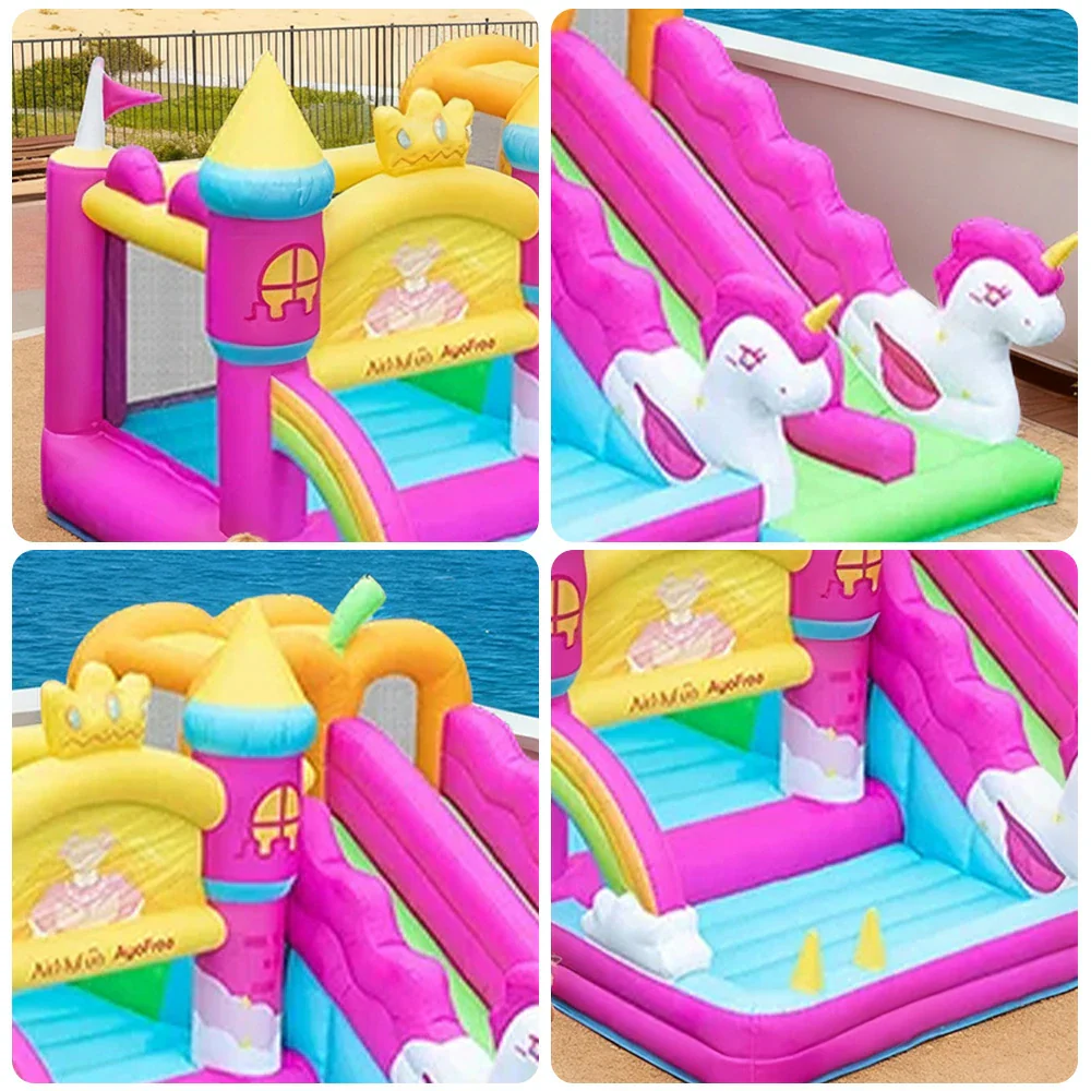 GAMEON Princess Castle Theme Bounce House PVC Inflatable Playland with Blower for Kids Outdoor Fun - Image 3