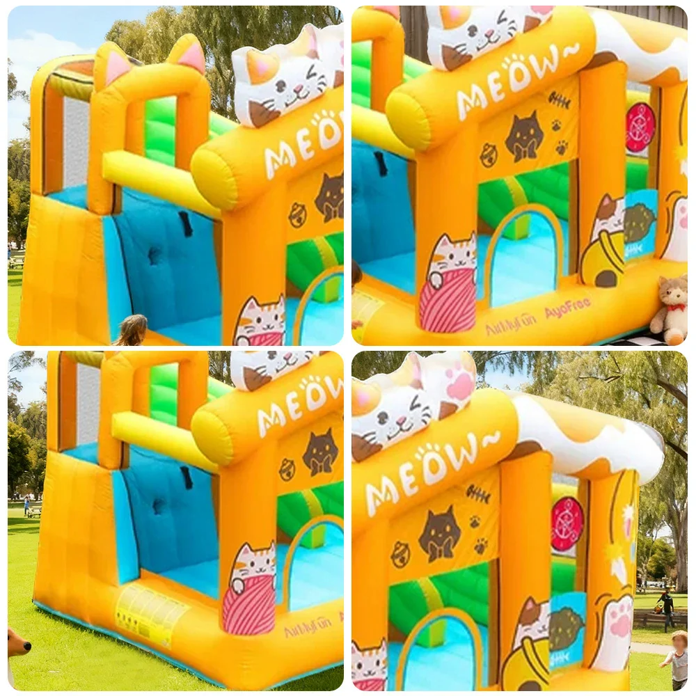 GAMEON Cat Theme Bounce House PVC Inflatable Castle with Blower for Kids Outdoor Fun Playland - Image 3