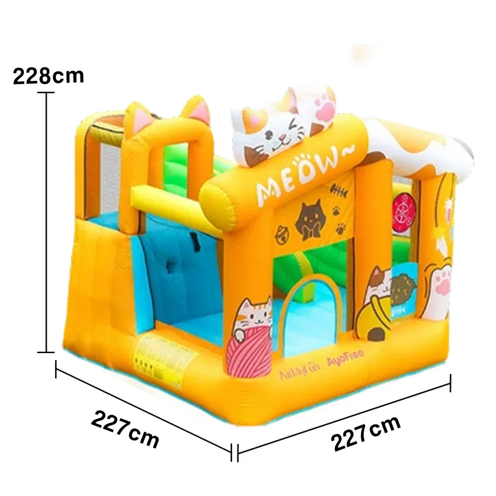 GAMEON Cat Theme Bounce House PVC Inflatable Castle with Blower for Kids Outdoor Fun Playland - Image 5