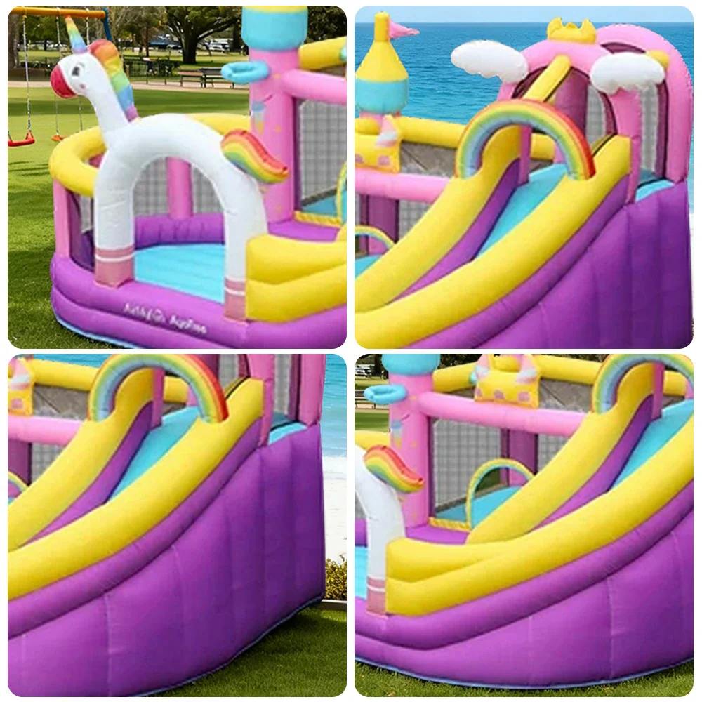 GAMEON Unicorn Theme Bounce House PVC Inflatable Castle with Blower for Kids Outdoor Fun Playland - Image 3